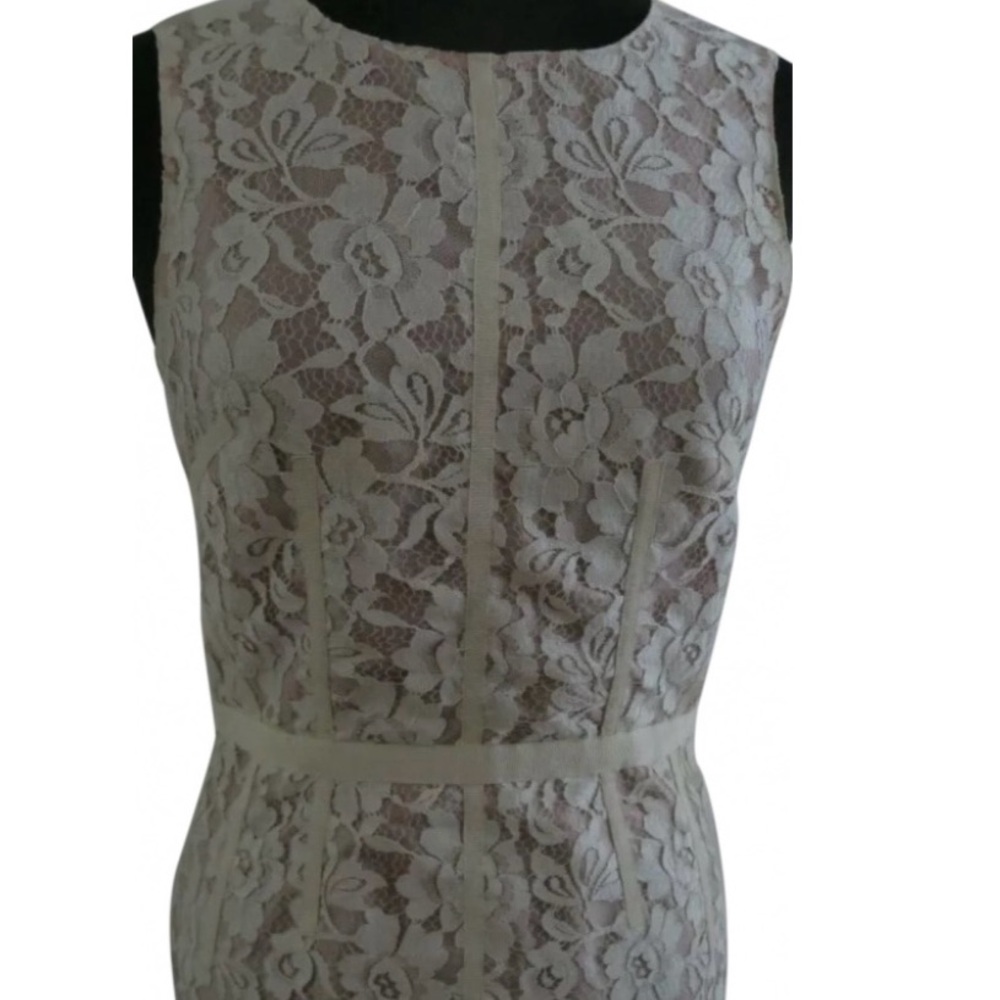 Vintage Dolce & Gabbana Pink Lace Floral Shift Back Zip Dress